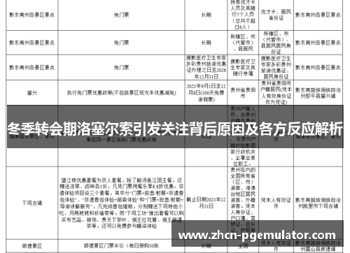 冬季转会期洛塞尔索引发关注背后原因及各方反应解析